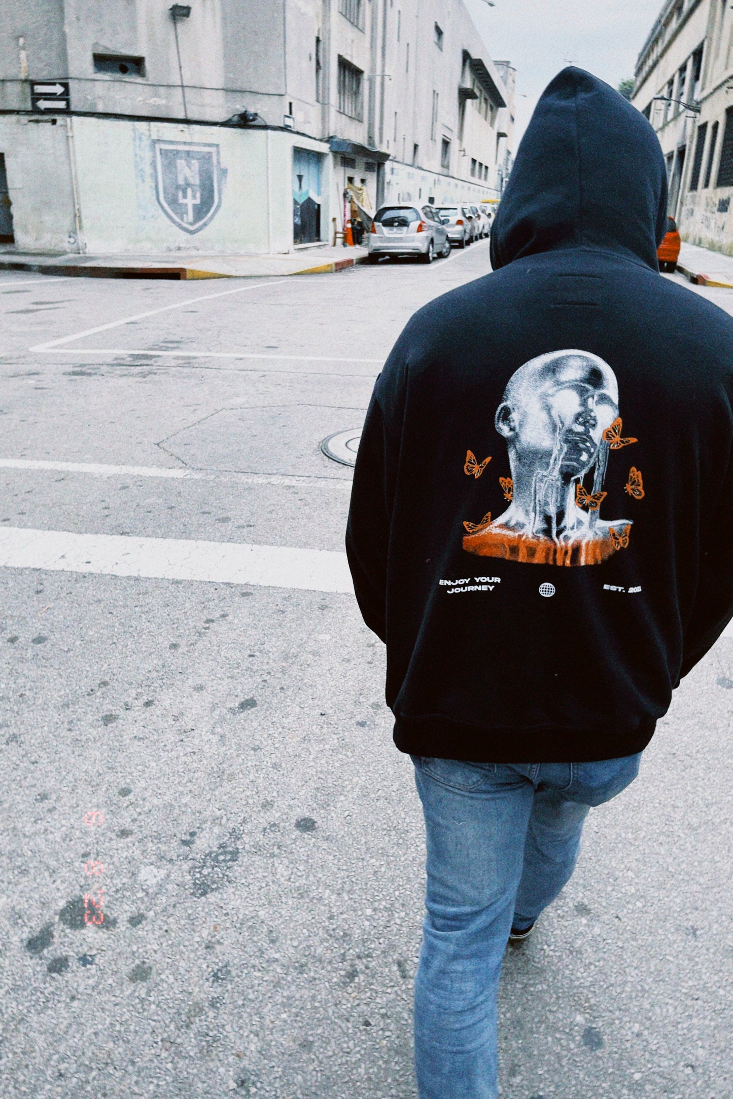 Canguro "Orange Butterfly Hoodie"